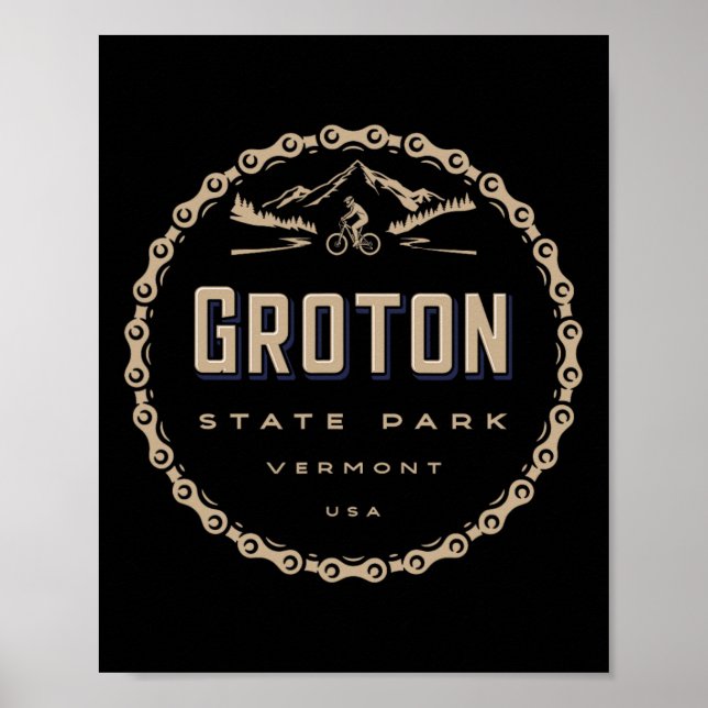 Poster Groton State Forest Vermont Mountain Bike Biking  (Frente)