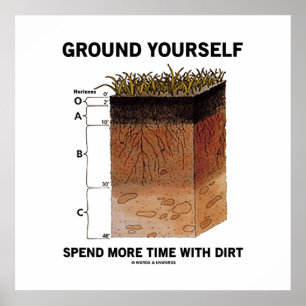Póster Ground Yourself Spend More Time With Dirt Humor