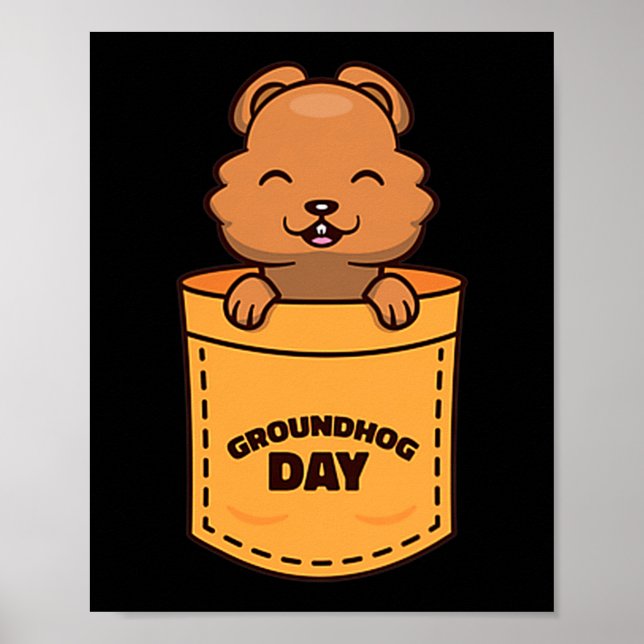 Poster Groundhog Day 2023 Pocket Meme Funny Groundhog Lov (Frente)