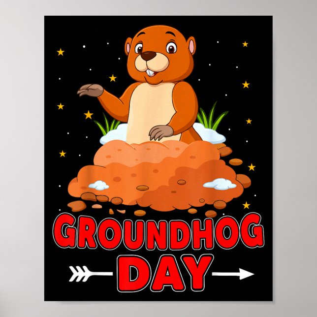 Poster Groundhog Day Woodchucks Lover  (Frente)
