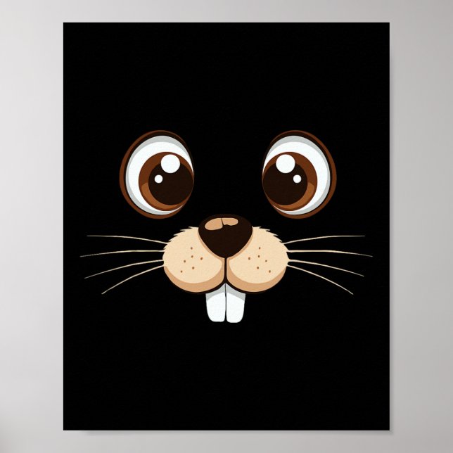 Poster Groundhog Face Costume Kids Groundhog Day Hallowee (Frente)