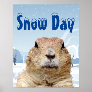 Poster Groundhog Snow Day