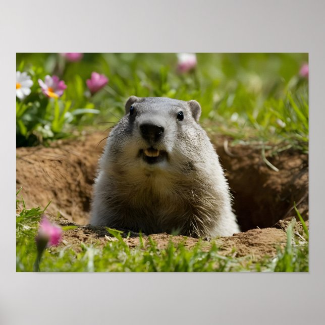 Poster Groundhog Sorrindo (Frente)