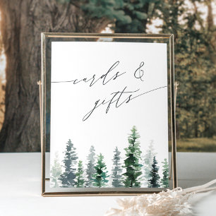 Poster Grove de Madeira Sinal Pine Forest Cards & Gifts