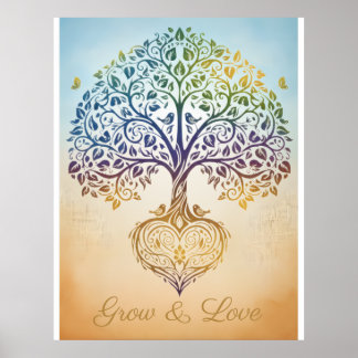 Poster Grow and Love Canvas