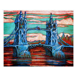 Póster Growing Tower Bridge em uma fantasia Londres