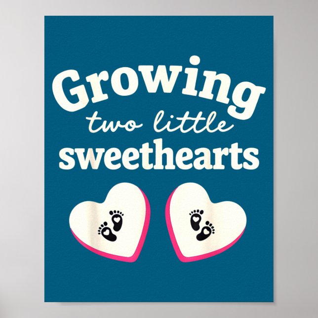Poster Growing Two Little Sweethearts Valentines Pregnanc (Frente)