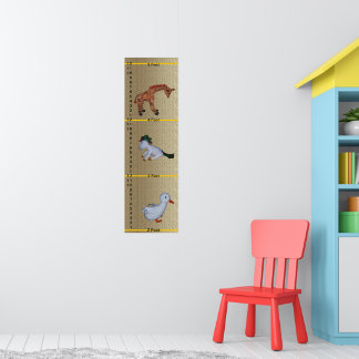 Poster Growth Chart - Duck, Unicorn, Giraffe Dolls