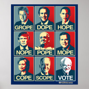 POSTER GRPE DOPE HOPE NOPE: VOTAÇÃO BERNIE SANDERS