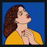 Póster Grrl de Pop Pré-Raph<br><div class="desc">Um retrato de Christina Rossetti depois de um desenho de Dante Gabriel Rossetti redesenhado no estilo de banda desenhada de Pop,  que foi popularizado por Roy Lichtenstein. Um casamento de dois estilos de arte icônicos.</div>