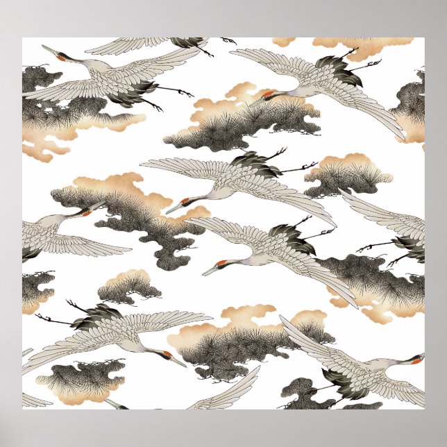 Poster grua estilo japonês: elegante design. (Frente)