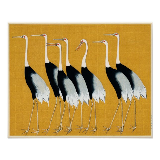 Póster Gruas Místicas: Harmonia em Dourado (Frente)
