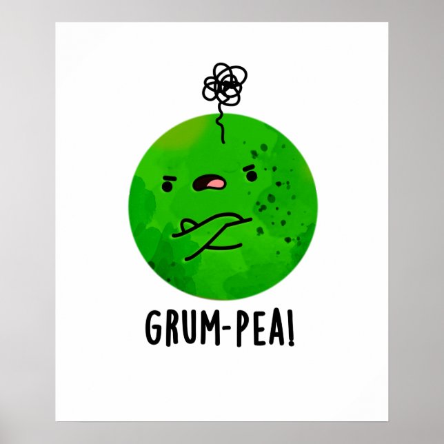 Poster Grum-pea Engraçado Grumpy Pea Veggie Pun (Frente)