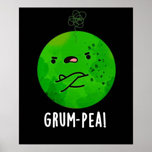 Poster Grum-pea Funny Veggie Pun Dark BG (Frente)
