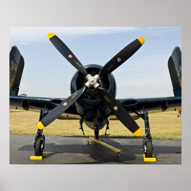 Poster Grumman F8F Bearcat caça embarcado da Marinha em (Frente)