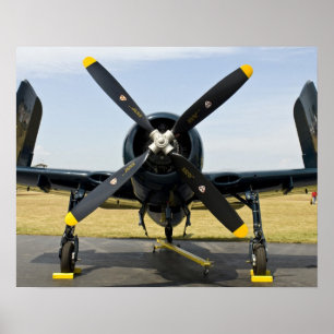 Poster Grumman F8F Bearcat Marinho Carrier Fighter no