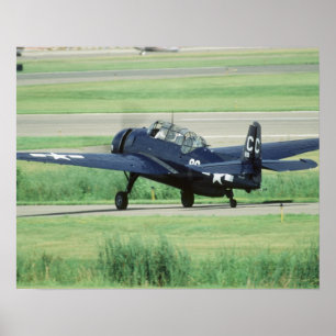 Poster Grumman TBF/TBM Avenger Marinha Porta-aviões torpe