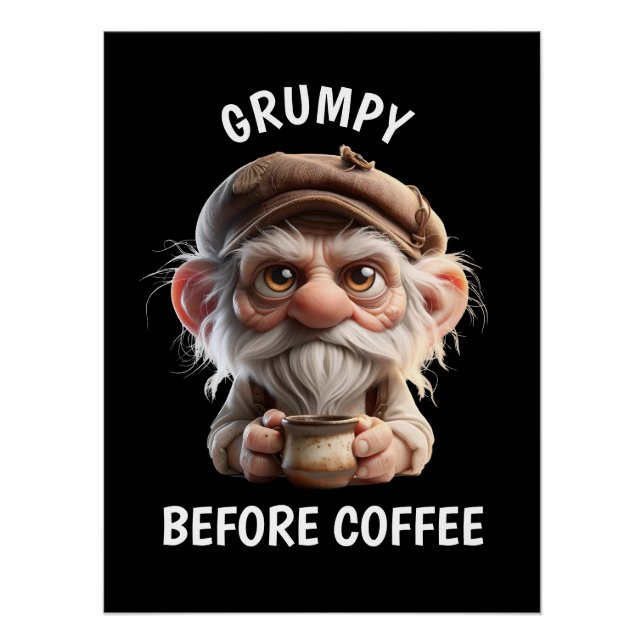 Póster Grumpy Antes Do Café (Frente)