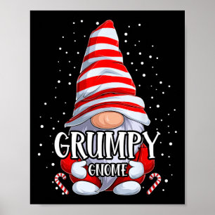 Poster Grumpy Gnomo Natal Pijamas Correspondendo Família