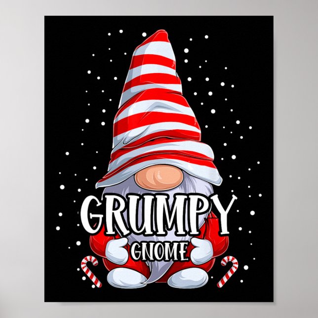 Poster Grumpy Gnomo Natal Pijamas Correspondendo Família  (Frente)