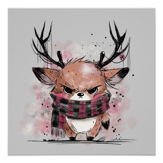 Póster Grumpy Reindeer (Frente)