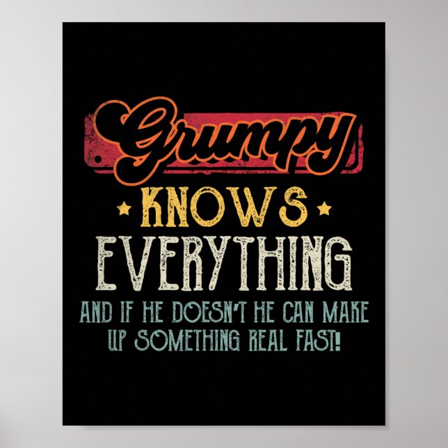 Poster Grumpy Sabe Tudo Engraçado Dia de os pais G Grumpy (Frente)