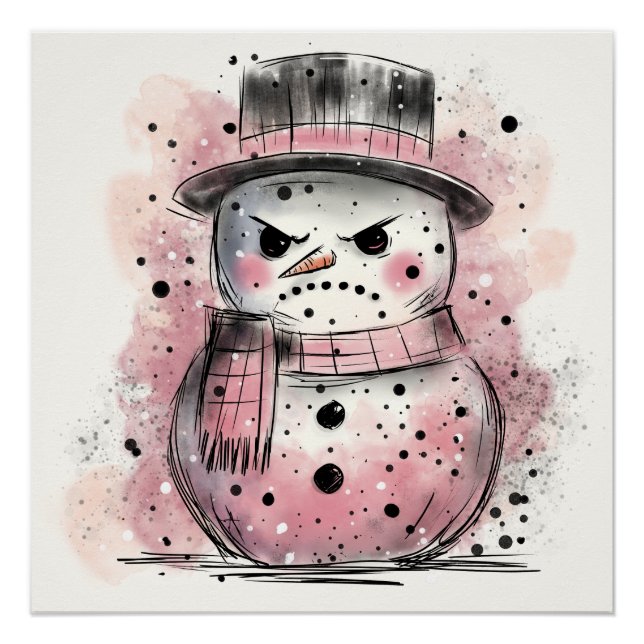 Póster Grumpy Snowman (Frente)