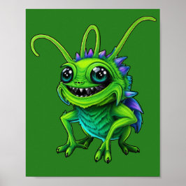 Poster Grüne Monster-Grille -
