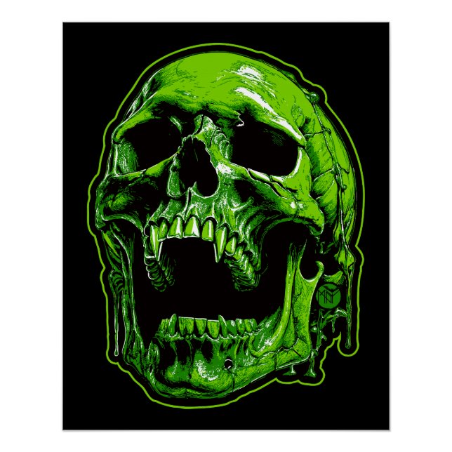 Póster Grüner Vampirschädel (Frente)