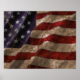 Poster Grunge American Flag