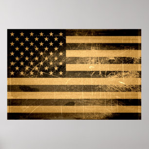 Póster Grunge American Flag 3