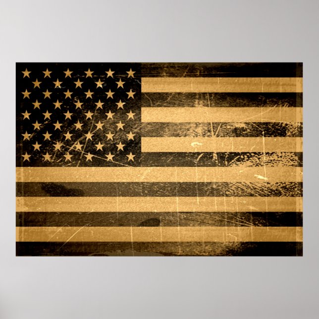 Póster Grunge American Flag 3 (Frente)