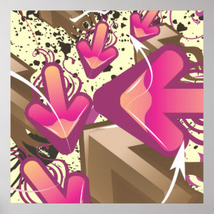 Póster Grunge Arrows