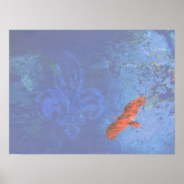 Póster Grunge Azul Soar (Frente)