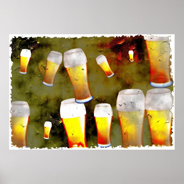 Poster Grunge Beer (Frente)
