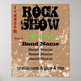 Póster Grunge Burlap Com Distância Personalizável