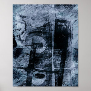 Poster Grunge de Grafite pintado   Marinho escuro e azul 