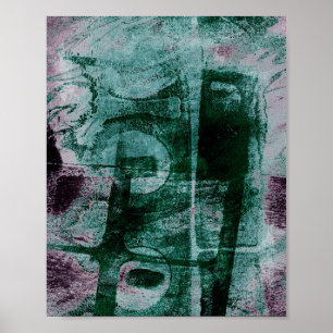 Poster Grunge de Grafite pintado   Moody Plum Purple Gree