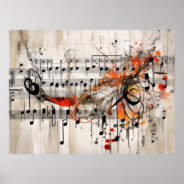 Poster Grunge Music Score (Frente)