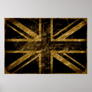 Póster Grunge Reino Unido Flag 4