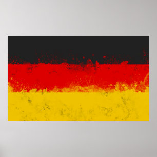 Poster Grunge Splatter Painted Flag da Alemanha