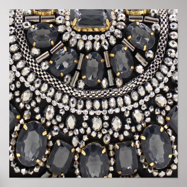 Poster grunge steampunk art deco black prata bohemian (Frente)