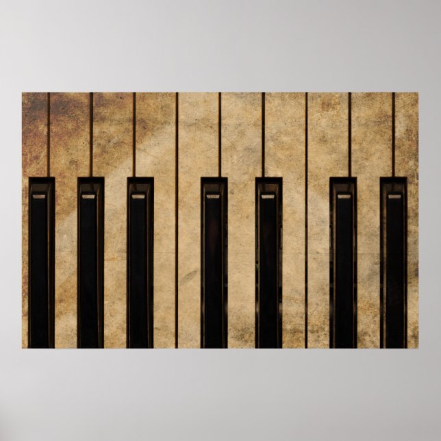 Poster Grunge vintage piano (Frente)