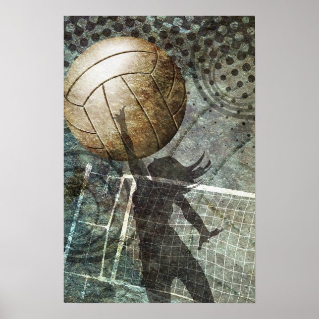 Poster Grunge Voleibol (Frente)