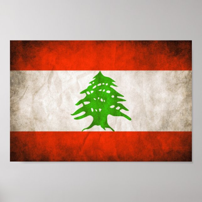Póster Grungy Lebanon Flag (Frente)