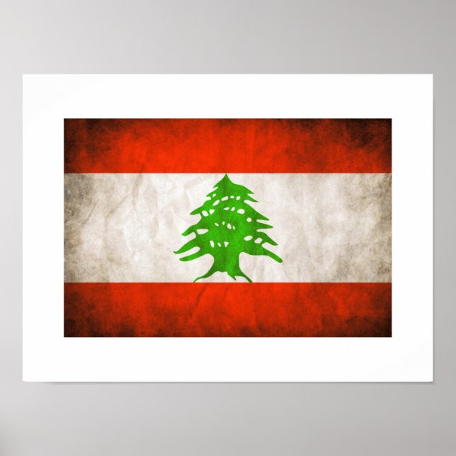 Póster Grungy Lebanon Flag (Frente)