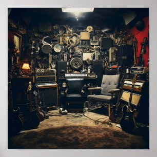 Poster Grungy Rock Music Studio
