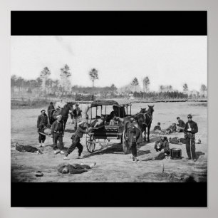 Póster Grupo da ambulância da guerra civil