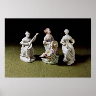 Póster Grupo da porcelana de Mennecy de um cantor