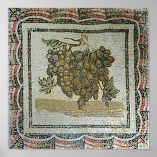 Poster Grupo das uvas brancas, mosaico romano